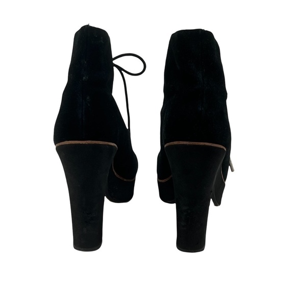 Michael Kors Black Leather Suede Platform Booties Size 7 1/2 Women’s - Picture 7 of 12